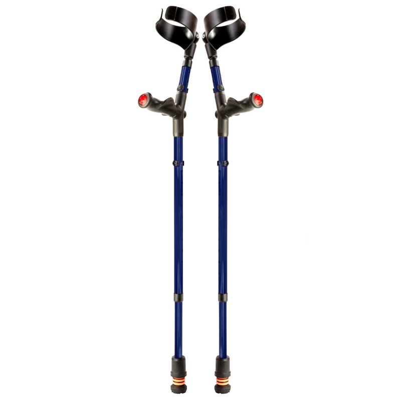 Flexyfoot Comfort Grip Double Adjustable Blue Crutches (Pair)